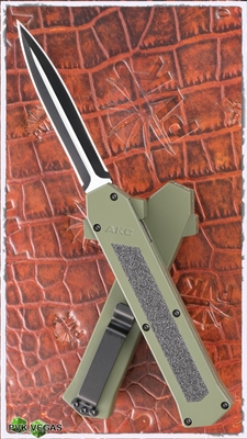 AKC F-16 D/A OTF Stiletto Two Tone Double Edge OD Green