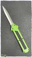 AKC F-16 D/A OTF Stiletto Silver Double Edge Toxic Green