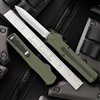 AKC F-20 D/A OTF Silver Drop Point Green Handle