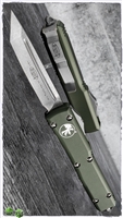Microtech Ultratech T/E 123-10OD Stonwash Tanto Blade OD Green Handle