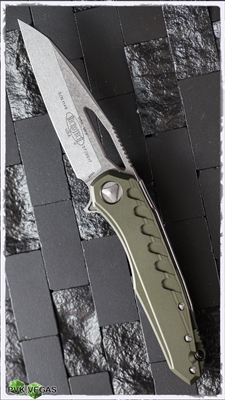 Microtech Sigil MK6 169-10OD Stonwash Blade OD Green Handle