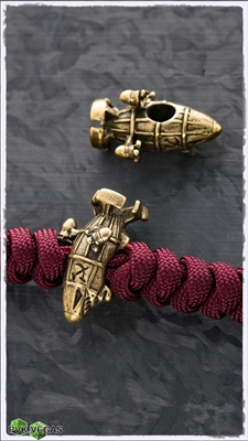 MW Brass Red Alert Airship Lanyard Bead