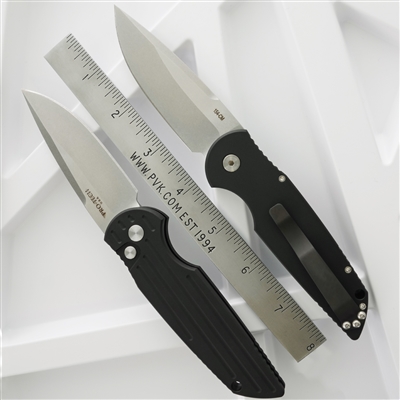 Left Handed Protech Tactical Response TR-3 Automatic Knife SW/BK Grooves