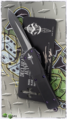 Marfione Custom Combat Troodon Recurve Dark Matter Finish Blade w/ Purple Haze Hardware