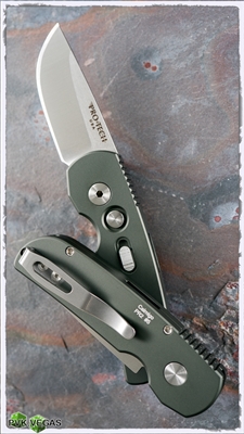 Protech CalMigo CA Legal w/ Safety 2203-Green Handle Satin Finish Blade