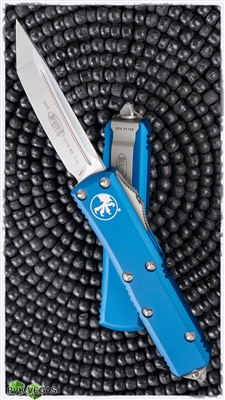 Microtech UTX-85 T/E 233-4BL Satin Blade Blue Handle