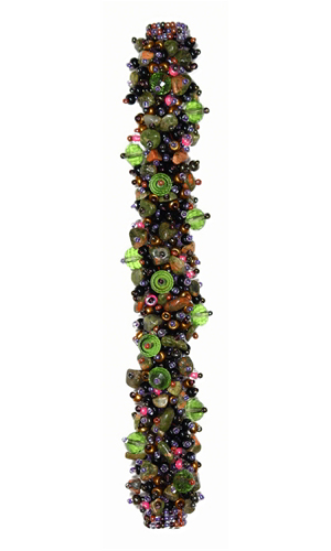 Fuzzy Bracelet with Stones - #242 Pink, Purple, Green, Double Magnetic Clasp!