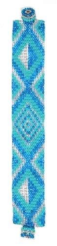 Geometric Bracelet - #367 Turquoise, Light Blue, Crystal, Magnetic Clasp!