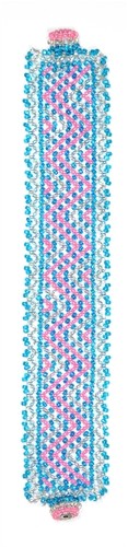 Zig Zag Bracelet - #386 Pink, Crystal, Light Blue, Magnetic Clasp!