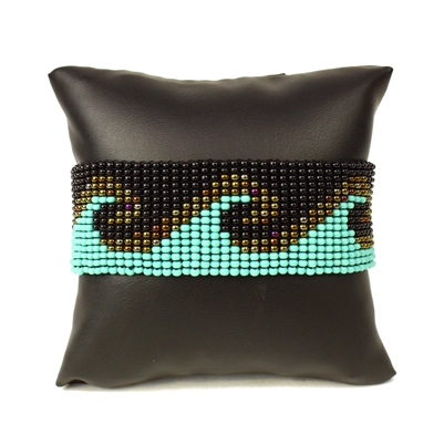 Wave Bracelet - #139 Turquoise, Bronze, Black, Magnetic Clasp!