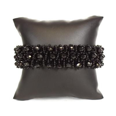 Crystal Rows Bracelet - #200 Black, Double Magnetic Clasp!
