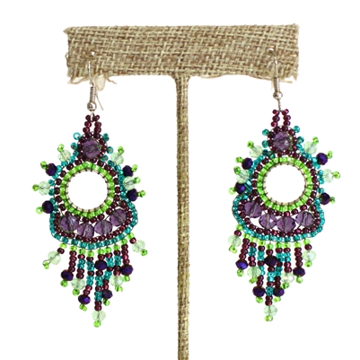 Sol Earring - #105 Purple and Green