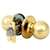 Mintcraft T3 Saturn Tubular Ball Door Knob Lockset, Polished Brass