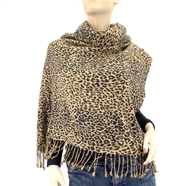 3 Ply Cashmere Pashmina Cheetah Animal Print Wrap