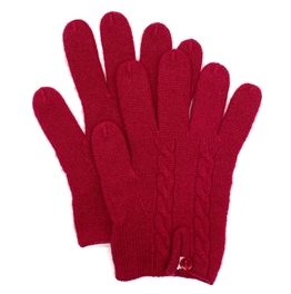 Knit Cashmere Gloves Cranberry