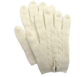 Knit Cashmere Gloves Natural