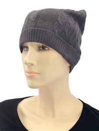 Cashmere Cable Knit Hat charcoal