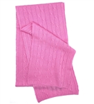 Pure Cashmere Cable Knit Scarf Pink