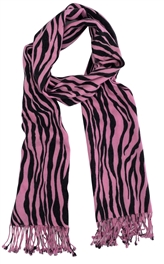 Pink Zebra Animal Print Pashmina