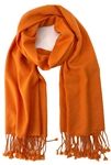 Pure Cashmere Pashmina Shawl Orange 2 Ply