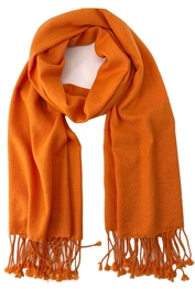 Pure Cashmere Pashmina Shawl Orange 2 Ply