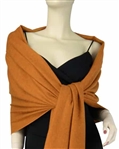 Pure Cashmere Pashmina Shawl Burnt Orange 2 Ply