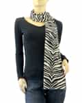 Pure Cashmere Knit Printed Scarf Zebra