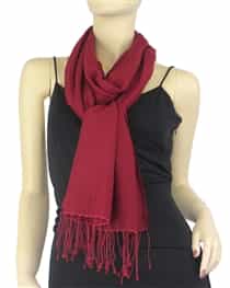 Pashmina/Silk Water Stole Cranberry