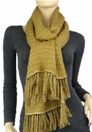 Pashmina/Silk Basket Weave Stole Camel