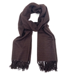 Pashmina/Silk Basket Weave Stole Dark Chocolate