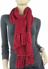 Pashmina/Silk Basket Weave Stole Cranberry