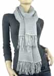 Pashmina/Silk Basket Weave Stole Silver Grey