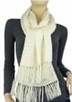 Pashmina/Silk Basket Weave Stole Ivory