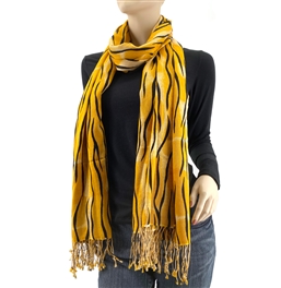 Orange Tiger Print Pashmina