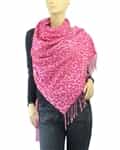 Pink Leopard Animal Print Pashmina