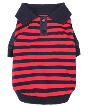 striped polo red-navy