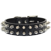 spiked collar black 2 row