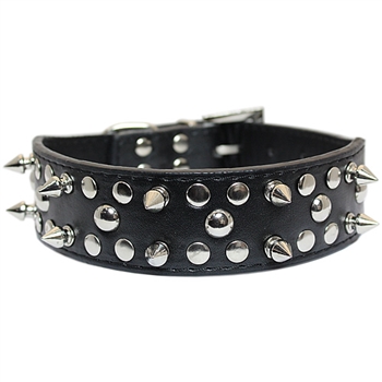 spikes n studs collar black