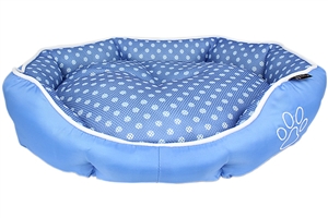 polka dot blue bed