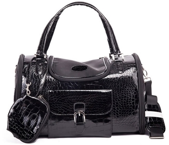 parisian pet croc carrier black