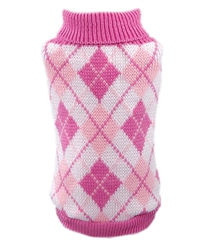 argyle pink sweater