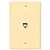 Eaton Wiring Devices 3532-4V Telephone Jack with Wallplate, Thermoplastic Housing Material, Ivory