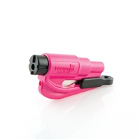 Take this pink ResQMe Keychain Window Breaker / Seatbelt Cutter with you anywhere you go