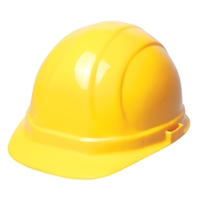 Hard Hat 6 Point Suspension with Ratchet Yellow includes an adjustable ratchet suspension with a release lock for quick adjustment.
