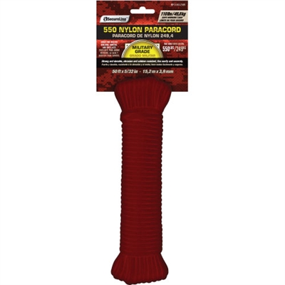 Nylon 550 Paracord Red 50 ft