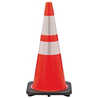 Orange Traffic Cone 28 in with Reflective Stripes
