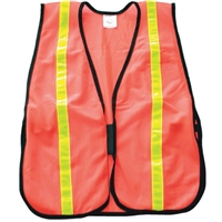 Fine Mesh Safety Vest with Stripes - Hi-Vis Orange