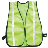 Fine Mesh Safety Vest with Stripes - Hi-Vis Lime