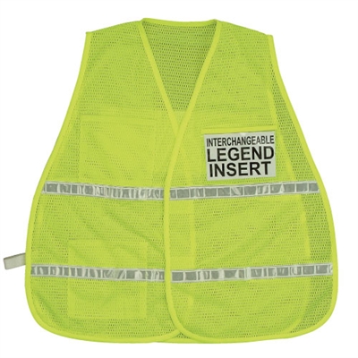 Mesh Incident Command Vest with Stripes Hi-Visibility Lime