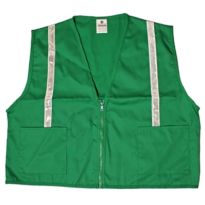 Green Cloth Fitted Vest with Stripes - XL